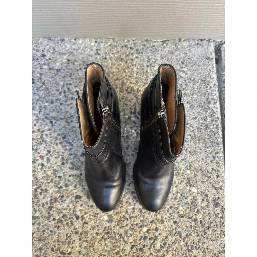 FRYE PATTY RIDING BOOTIE BLACK LEATHER ANKLE BOOTS WOMEN'S SIZE 6M